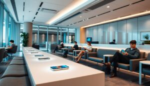 Bases de carga inalámbrica para salas de espera