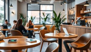 Carga inalámbrica en restaurantes y cafeterías