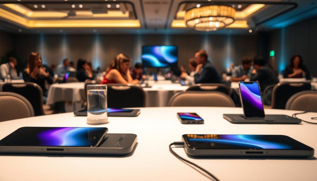 Cargadores inalámbricos para eventos y conferencias