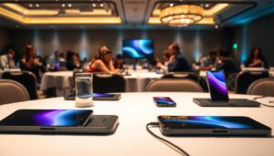 Cargadores inalámbricos para eventos y conferencias