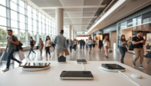 Carga inalámbrica en centros comerciales