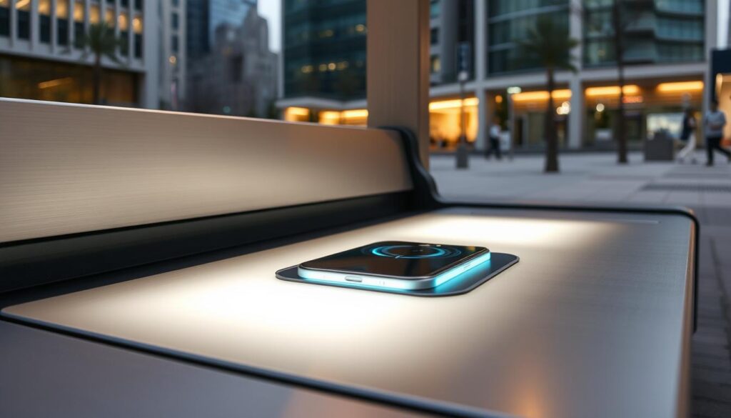 Carga inalámbrica en mobiliario urbano