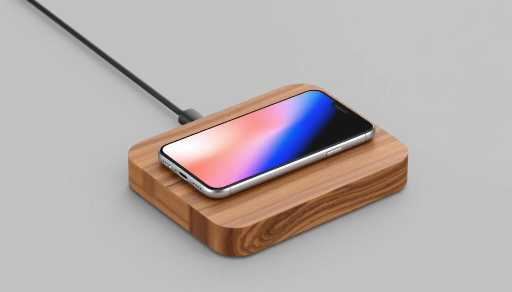 Cargador inalámbrico decorativo de madera